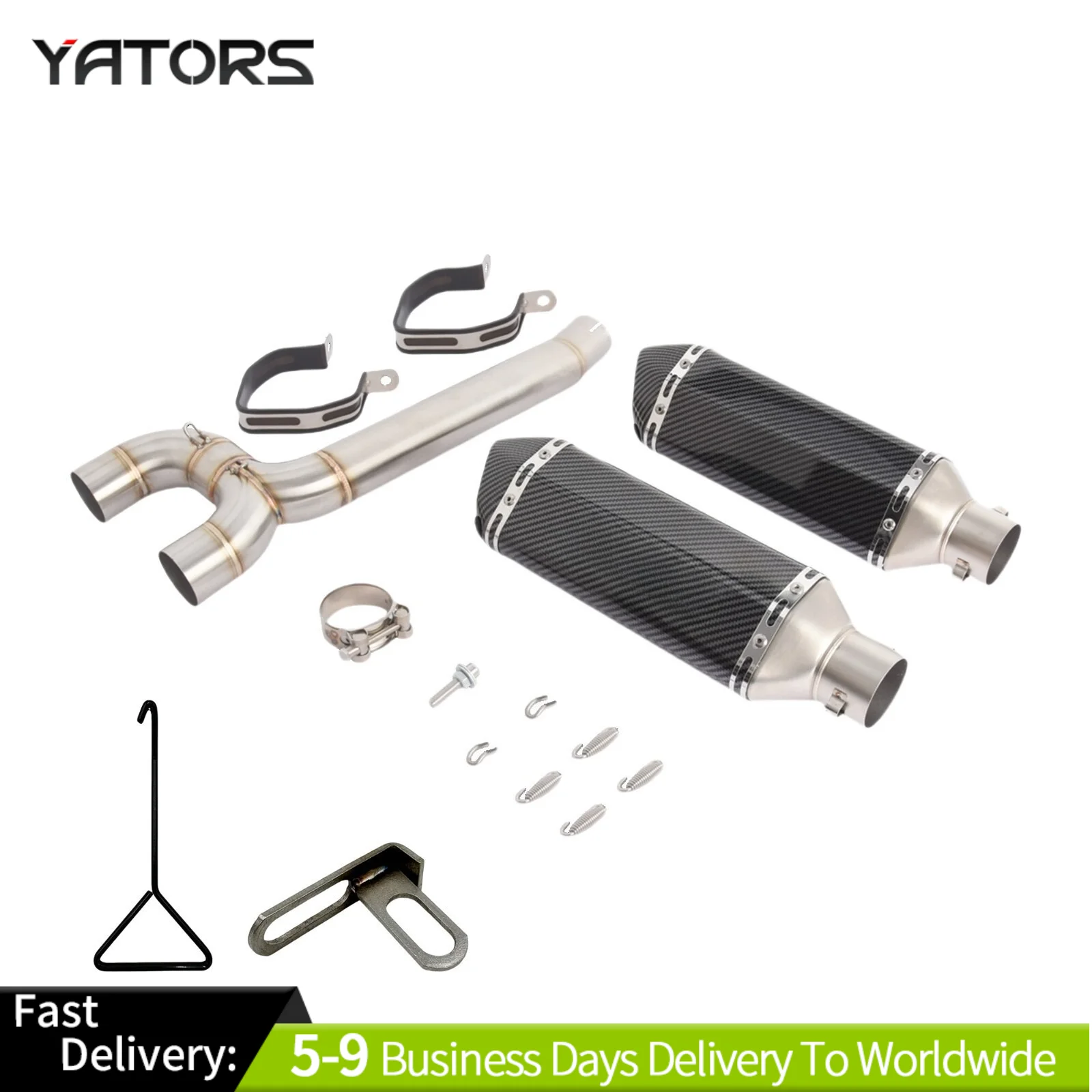 For Yamaha FZ6 FAZER 2004-2011 Exhaust Mid Link Pipe Muffler System Carbon Fiber Exhaust Systems Exhausts Pipes view 2