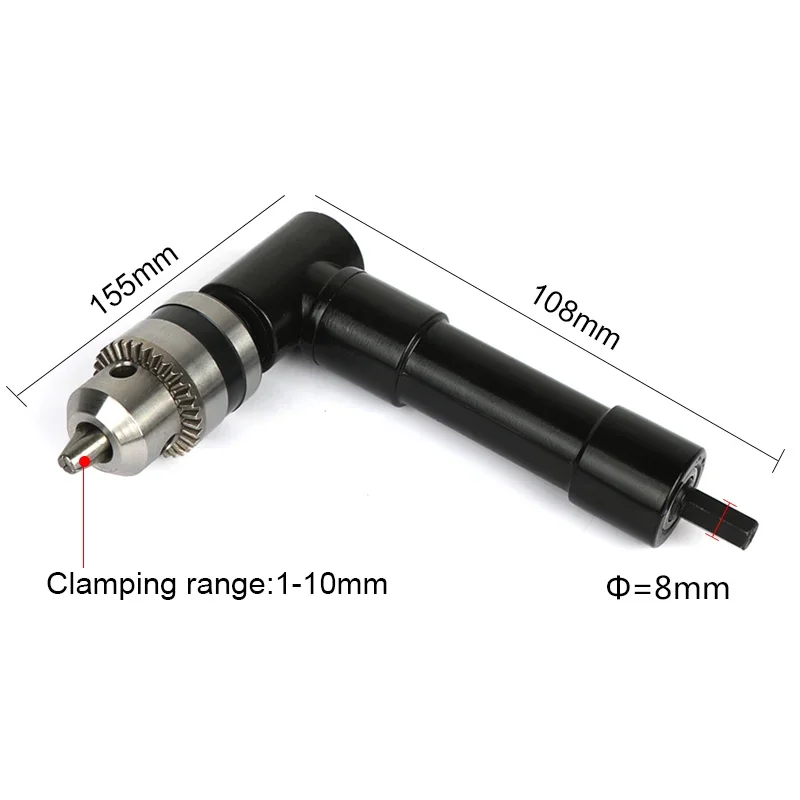 90° Electric Drill Right Angle Corner Tool Extension Fitting Conversion Head Angle Drill Adapter Narrow Space Drilling Tool