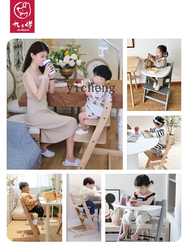 Chaise de salle à manger pour bébé, en bois massif de hêtre, XL