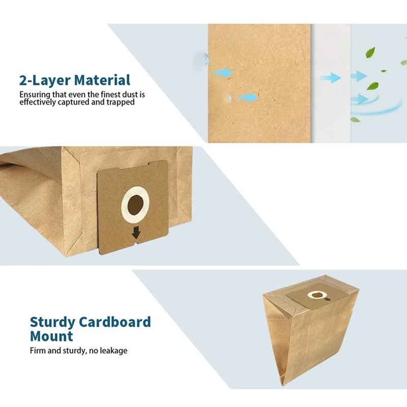 AC66 15 عبوة من أكياس المكنسة الكهربائية المتوافقة مع مكنسة Bissell Zing 4122، 2154، 1668، جزء كيس الغبار البديل