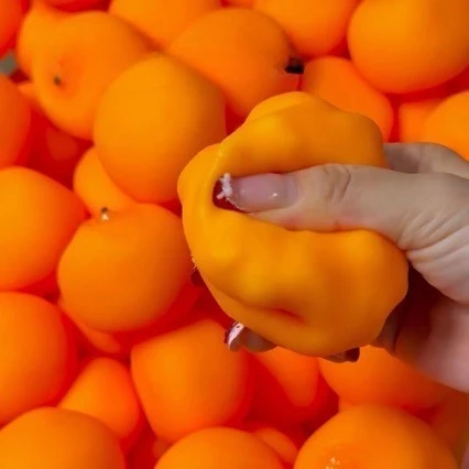 Squishy Orange Squeeze Fidget Toy Creative Soft Building Block Filling Stress Ball Toys ASMR Sensory Anti Stress Toys for Adults
