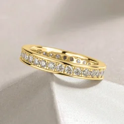 Huitan Newly Trendy Shiny Rings with Single Row Cubic Zirconia for Women Bright Party Jewelry Simple Stylish Finger Accessories