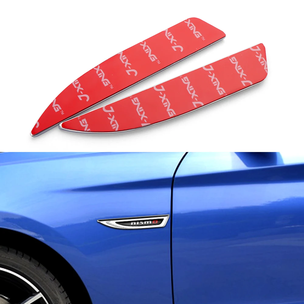 2PCS Car Styling 3D Metal Side Fender Rear Trunk Sticker For Nissan Nismo GTR 350Z 370Z 240SX Tiida Teana Juke Note Versa Almera