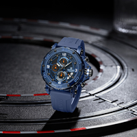 NAVIFORCE 7123 Men Quartz Wrist Watch Luminous Calendar Chronograph Transparent Case Sports Casual Watches for Man reloj hombre