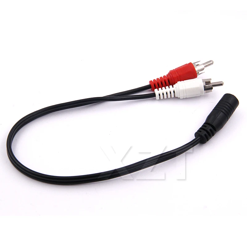 1pc 3.5 Audio Aux Socket Connector To Headphone Music Wire 3.5mm RCA Female Jack Stereo Cable Y Plug 2 Male Adapter