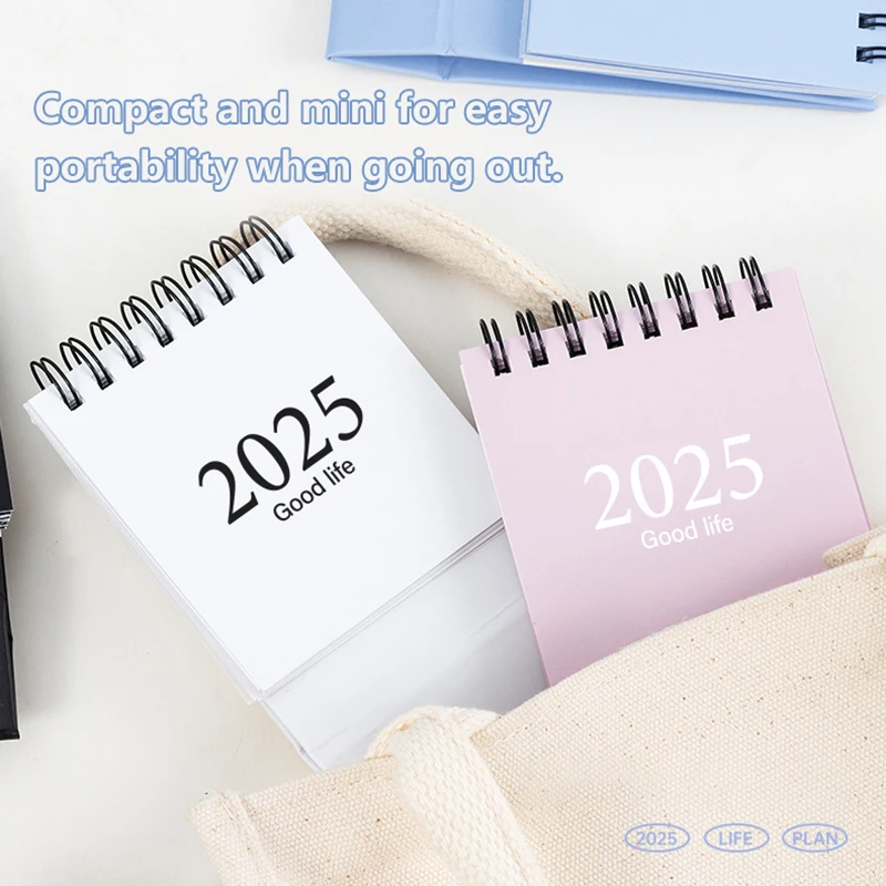 1 Pcs Student Desktop Decorations 2025 Morandi Colour Series Mini Mini Calendar Easy Plan Small Desk Calendar Office Supplies