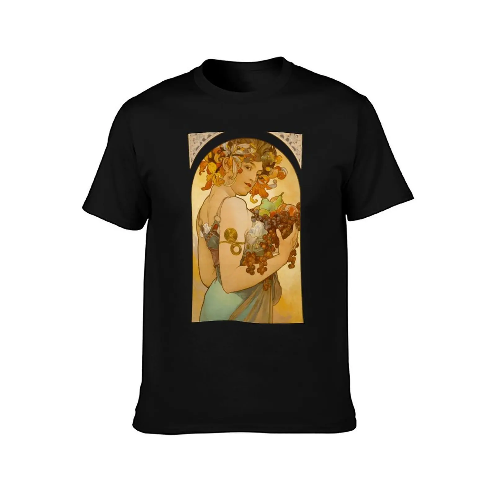 Alphonse Mucha - Fruit, 1897 T-Shirt Classic Graphic Short Sleeve Top