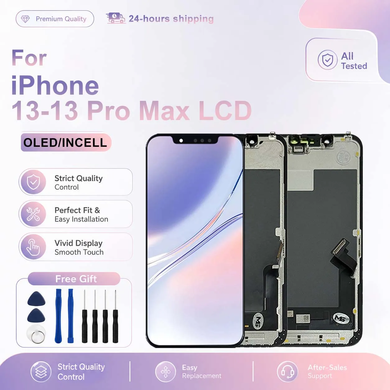 INCELL For iPhone 13 Mini LCD 3D Touch Screen For iPhone 13 Pro Display 13 Pro Max LCD Face ID Digitizer Screen OLED Replacement