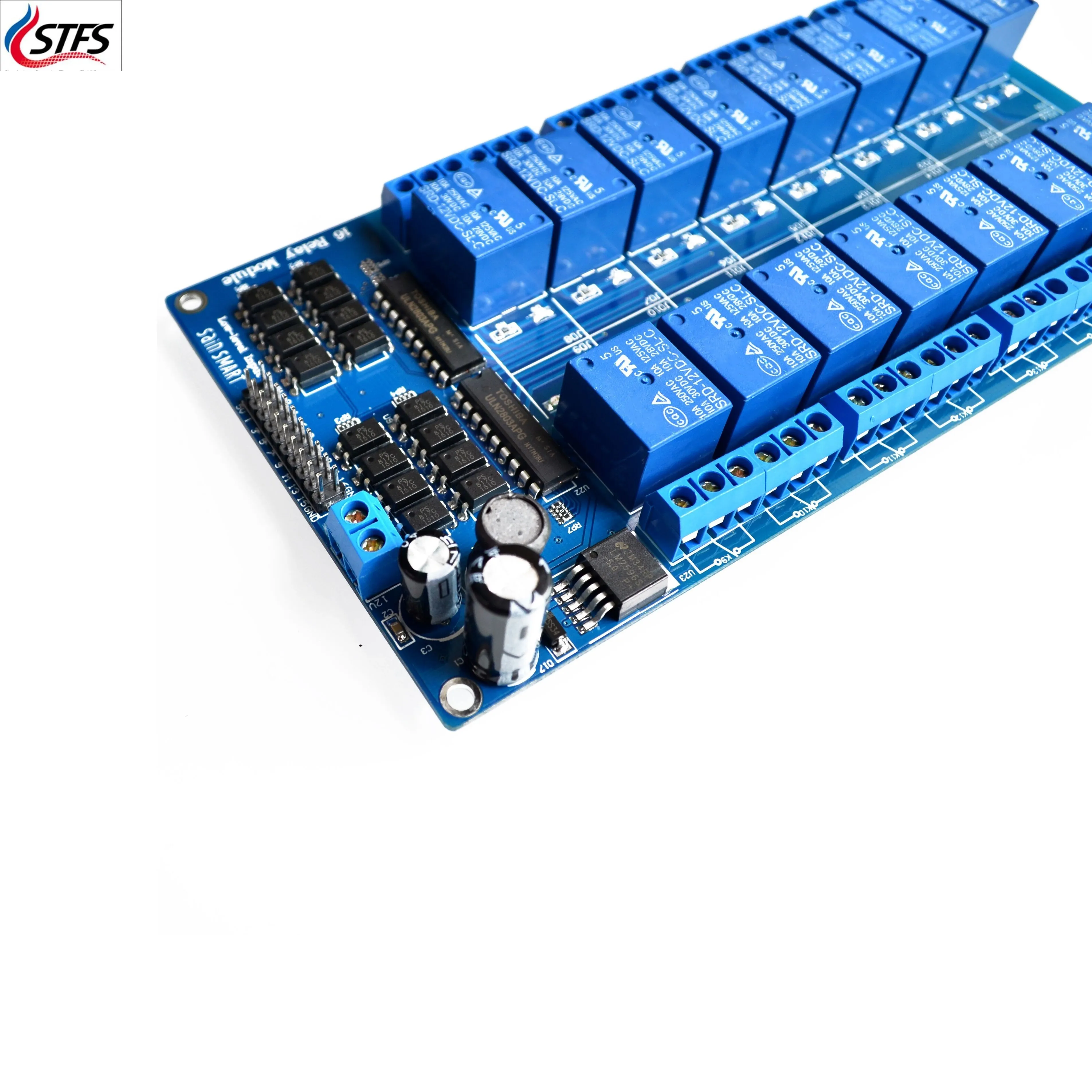 12V 5V 16 Channel Relay Module Interface Board For Arduino PIC ARM DSP PLC With Optocoupler Protection LM2576 Power