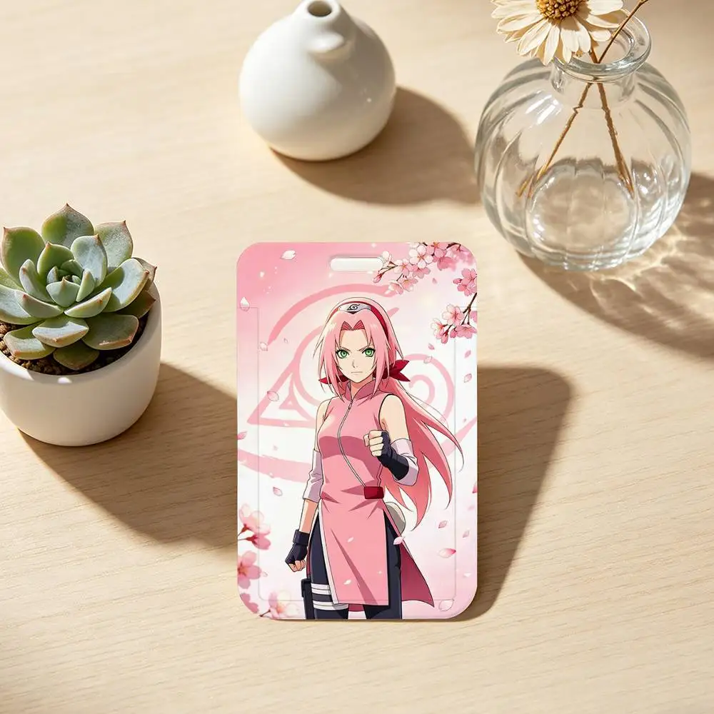 Sakura Haruno Naruto ID Holder With For Office School Name Card Credentials Case