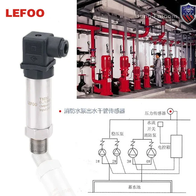 Frequency Conversion Water Pump Pressure Sensor High Accuracy Water Pressure Transmitter T1030 Ceramic Gauge Pressure 0.5%FS OEM