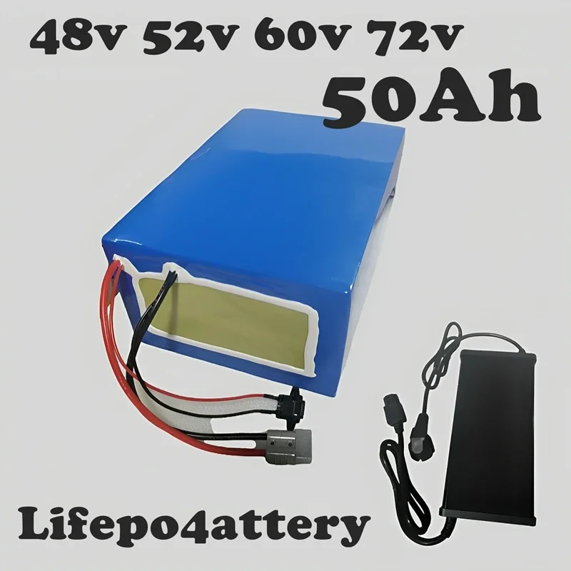 LiFePO4 battery 48V 52V 60V 72v 50Ah for 5000W 3000W 2000W 1000W escoote motorcycle trike go-kart waterproof battery pack