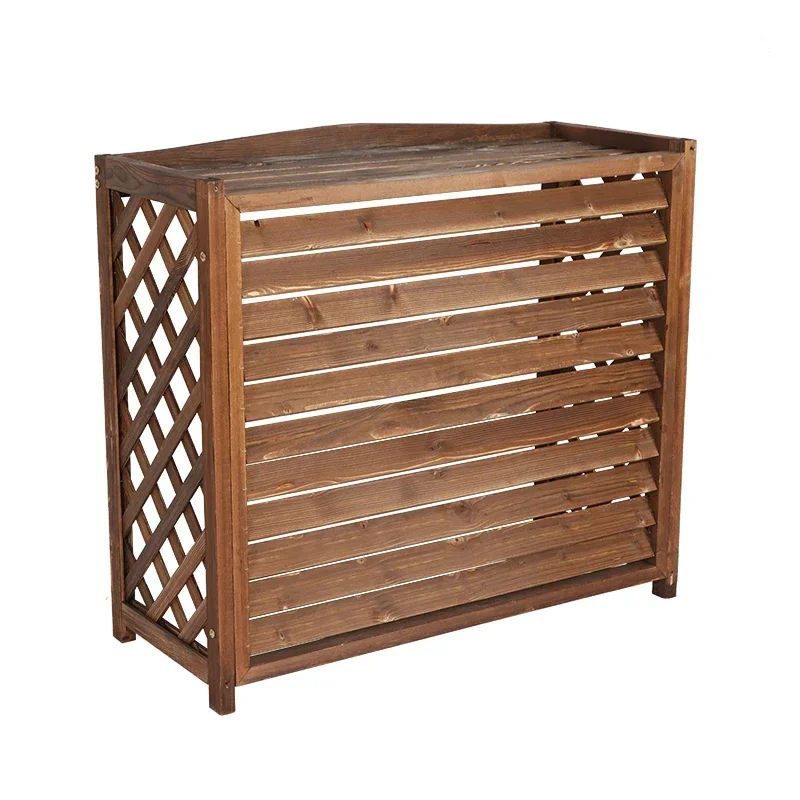 

Anti-corrosion Wood Guardrail Rack Host Louver Grille Decoration Block Outdoor Flower Stand Simple