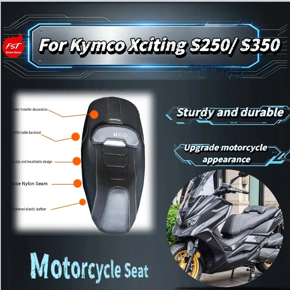 For Kymco Xciting S250 S350 Lowered Seat Assembly With Lumbar Support Waterproof Anti‑Slip Modified Saddle Mod Accessories