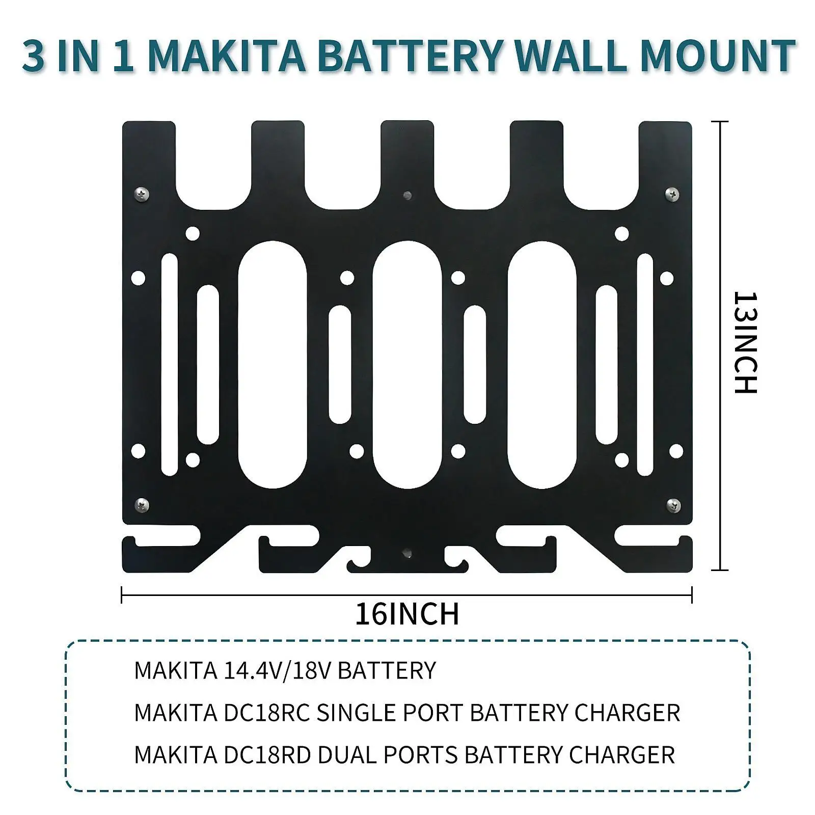 Power Tool Storage Rack Compartment Utility Metal Tool Equipment Drill Battery Power Tool for Gift Garage Workshops Tool Rooms