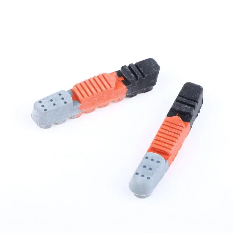 New 1Pair Bike Brake Pads Rim Drawer-Type 3-Color Brake Pad Rubber Replacement Road Bike Braking C-Brake With Mud Trough Silent