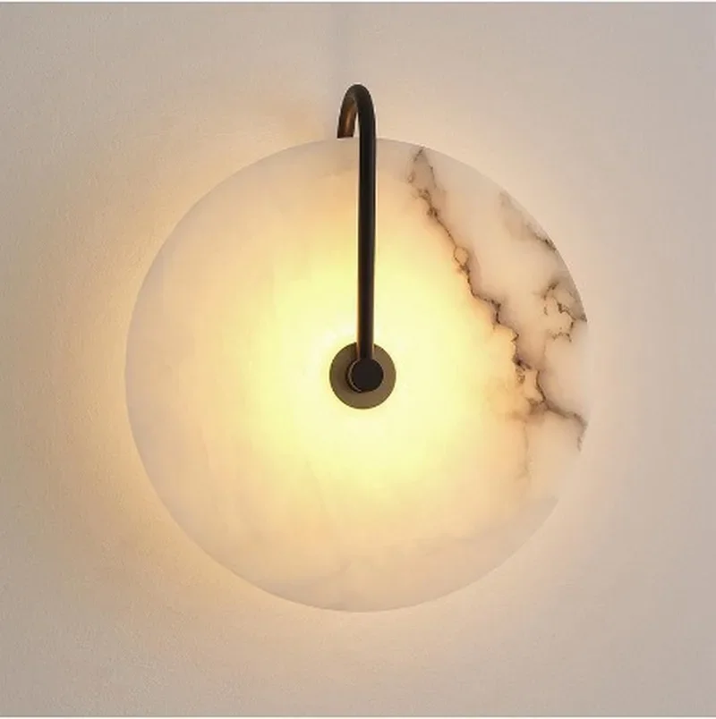 

Bedroom bedside study decorative Circle Wall Light Indoor Corridor Living Room Hotel Background Modern Art stone led Wall Lamp
