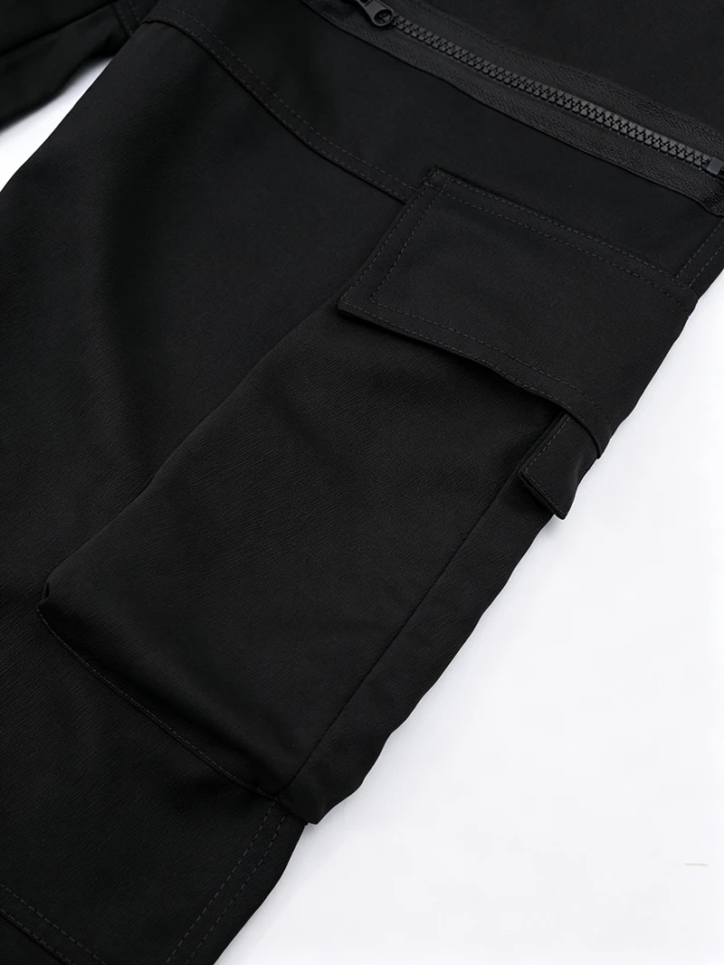 Herren Cargo-Hosen mit elastischem Bund, Kordelzug, mehreren Taschen, normaler Passform, geradem Bein, lässige Frühlings- und Herbst-Outdoor-Streetwear-Hosen – Detail 11