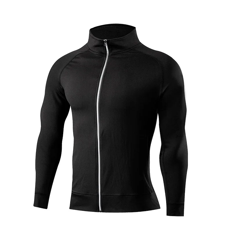 Jaqueta esportiva masculina com zíper, roupas de corrida, roupas de treinamento, cardigã apertado, blusa fitness, outono e inverno