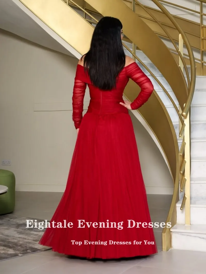 エイトレ アラビック イブニングドレス カスタマイズ ストラップレス オフショルダー ムスリム チュール プロムガウン 結婚式 パーティー用 ロブドソワレ