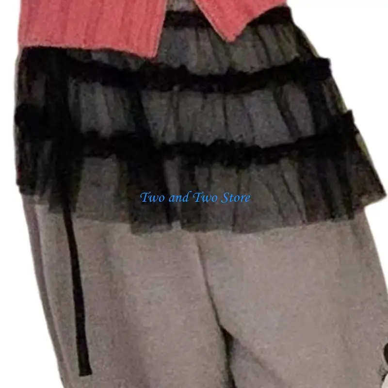 

HX6F Elegant Lace Ruffle Mini Skirt for Women Fashion Layered Hip Scarf Covering Skirts For Parties And Casual Outings