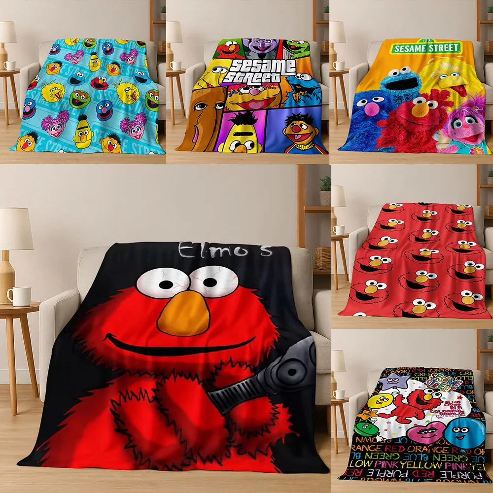 3D S-Sesame-e Cartoon Throw Blanket Halloween Christmas Gifts Cozy Soft Flannel Blanket Art For Home Decor Sofa Naps Picnic