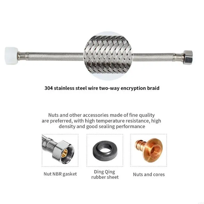 24BA Linha suprimento vaso sanitário aço inoxidável Conector vaso sanitário 3/8 polegadas a polegadas