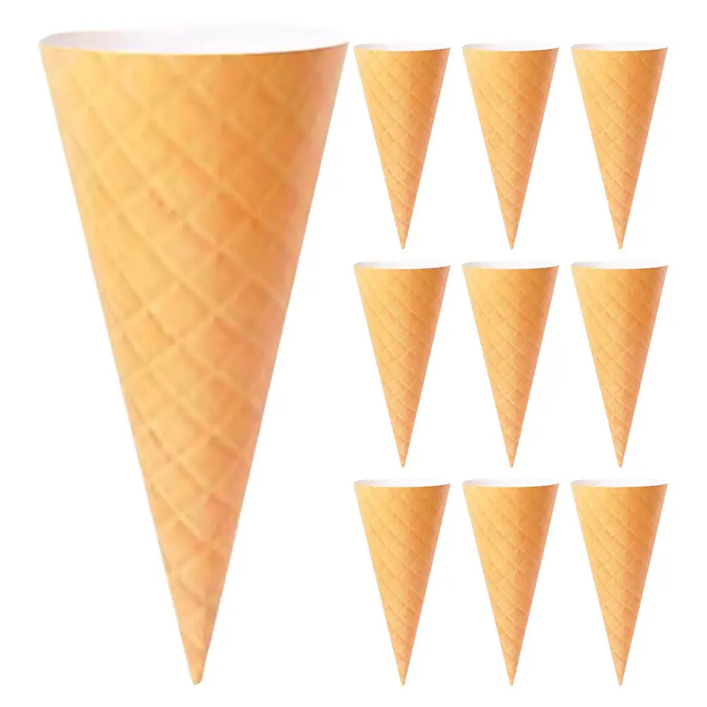 10Pcs Ice Cream Cone Flower Bouquet Wrapping Paper Unique Decorative Floral Wraps Petal Cones for Weddings Birthdays Bouquet - view 3