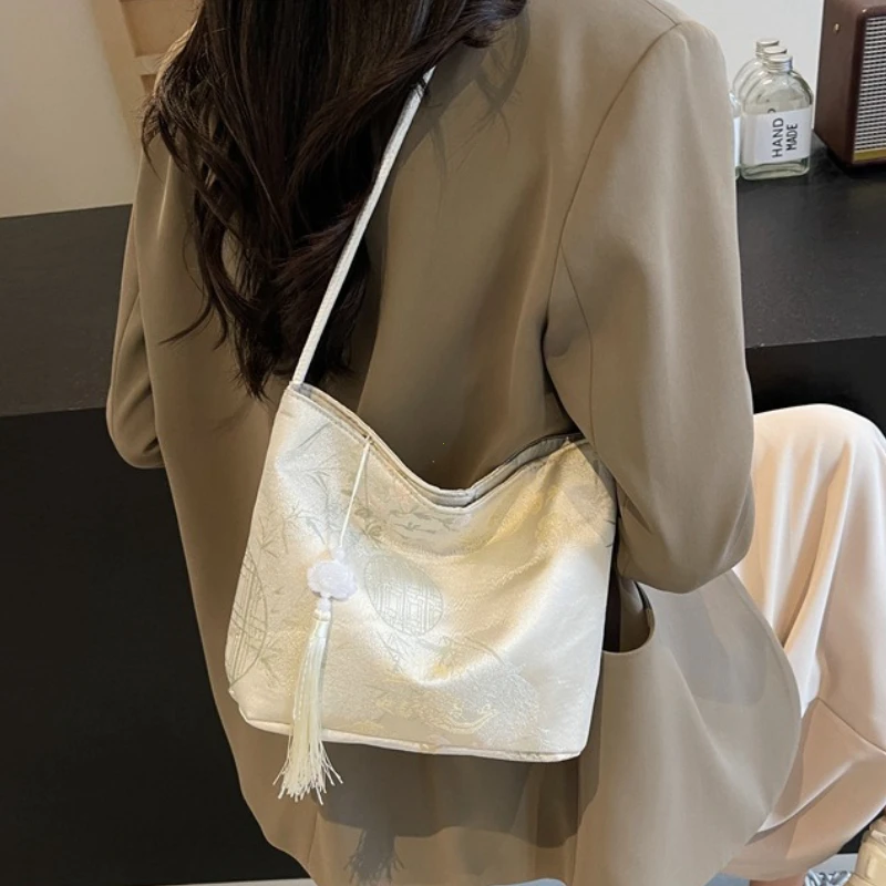 Petits sacs à bandoulière de Style chinois pour femmes, sacs à main de luxe de styliste avec broderie Fine, sac seau tendance pour femmes, nouvelle collection 2025