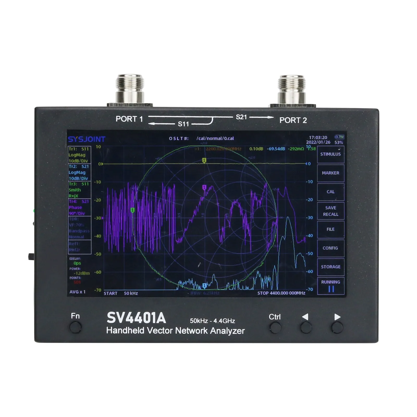 SV4401A 50KHz-4.4GHz VNA Analyzer Vector Network Analyzer 100DB Dynamic International Version