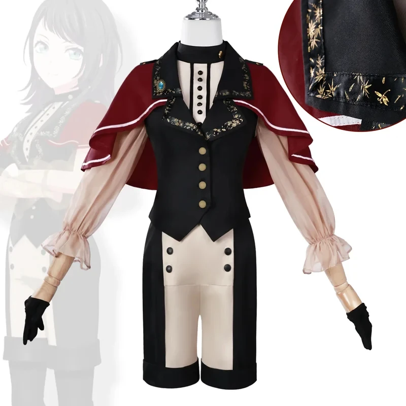 

gb6Anime BanG Dream Ave Mujica Timoris Yahata Umiri Cosplay Bassist Cloak Mask Costume Accessoires Full Set Wig Cosp