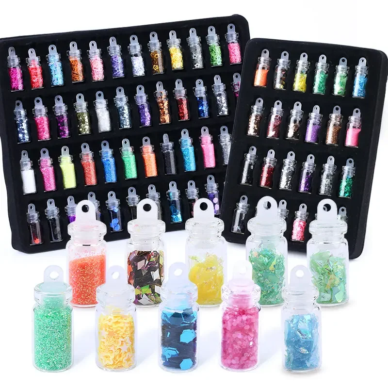 Epoxy Filling Set Sparkling Epoxy Resin Glitter Powder Heart Star Micro Beads Nail Art Sequins For Jewelry Making Craft DIY