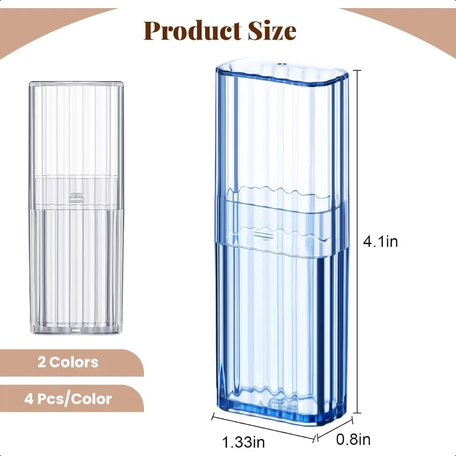 Dandat 8 Pcs Project Storage Case Portable Creative Storage Box Dental Toothpick Holder Floss Qtip Travel Case Transparent Flos