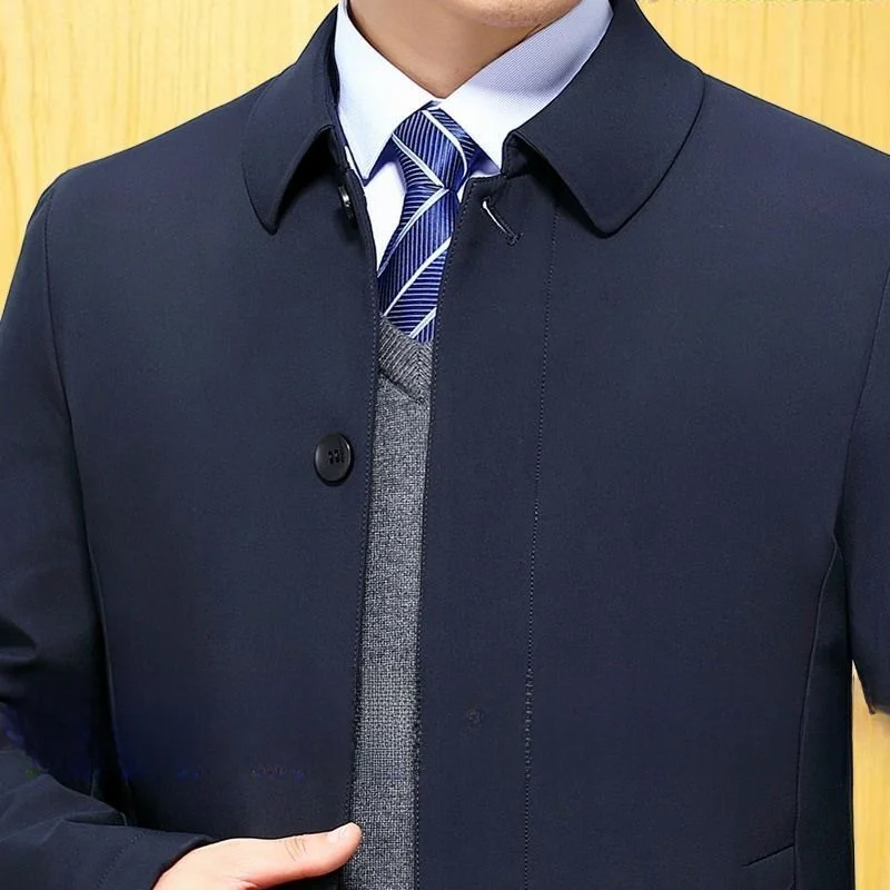 

Busin Casual Men's Jaet Spring Autumn Sle Le's Coat andpa's Vest Stand Fit Long Sve Polyester Fiber