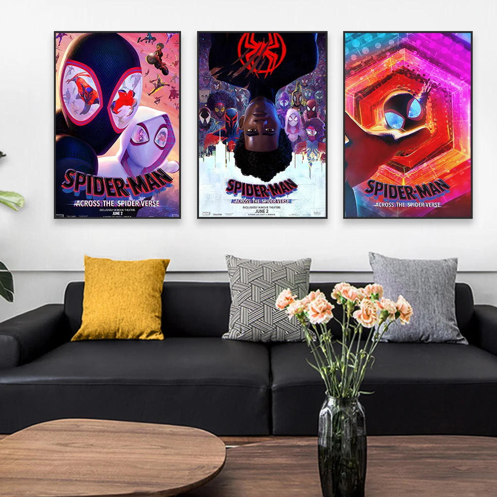 Disney 2023 Movie Poster Spider Man Across the Spider Verse Motivational Prints Film Canvas Painting Home Bedroom Decoration