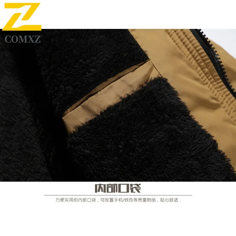 COMXZ Mens Padded Jacket Classic Hooded Mountaineering Thickened Warm Parka Casual Travel Comfortable Lightweight Winter Coat