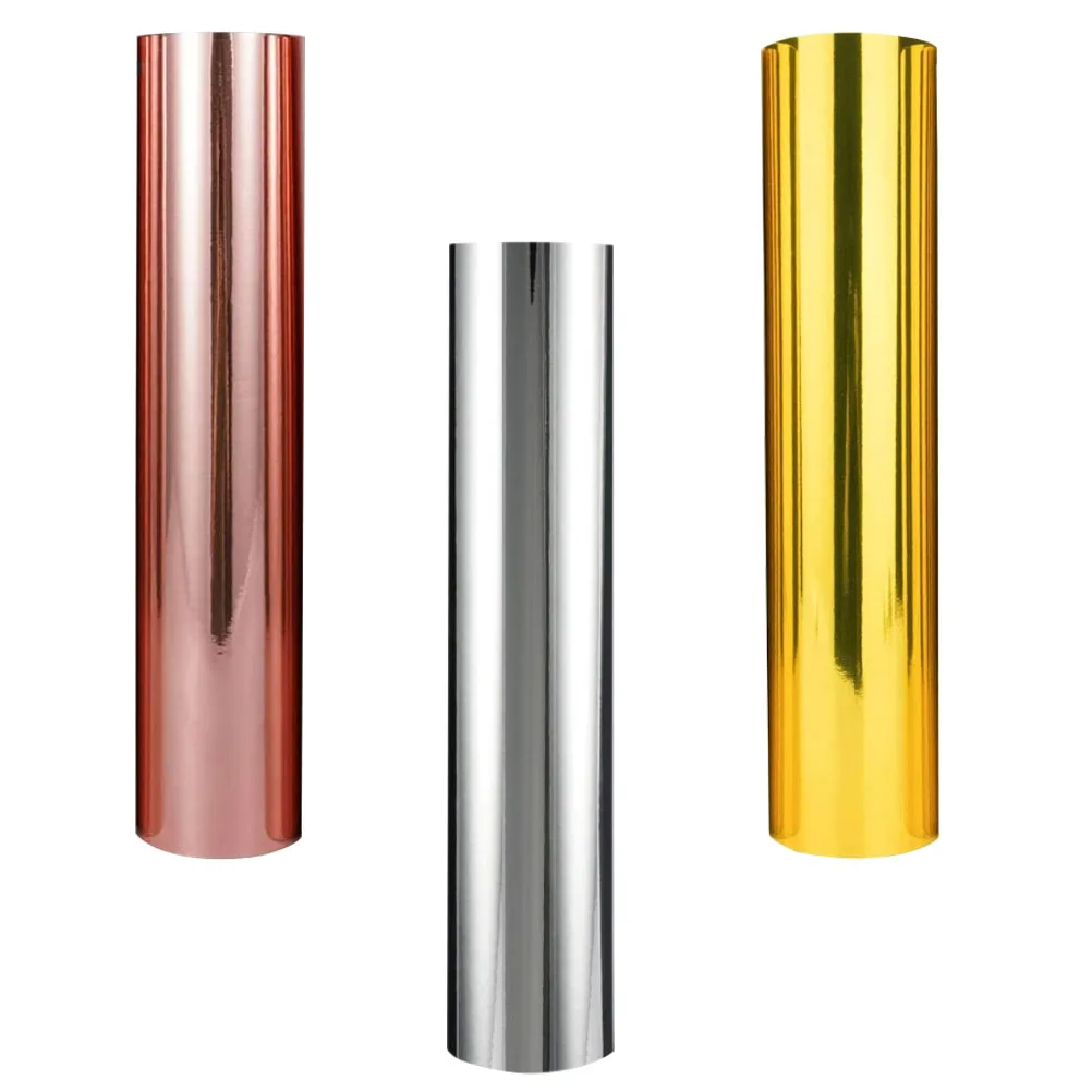 

3Pcs Metal Transfer Film DIY Sheets PVC Material Hot Pressing Craft Projects Compatible Cutting Machines