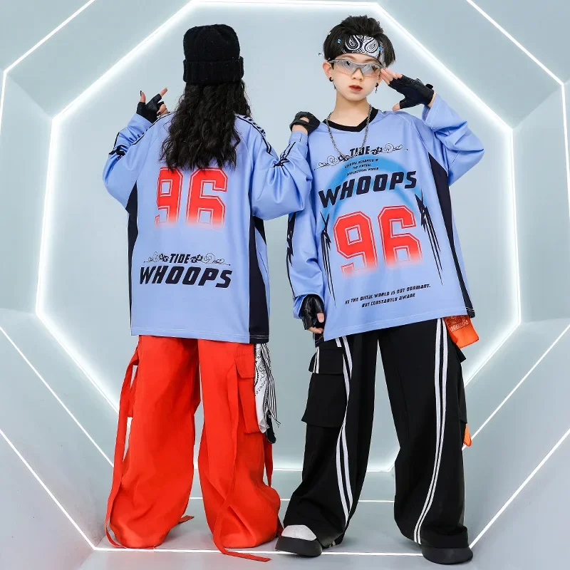 Boys Hiip Hop Outfits Sweatshirt Jogges Pants Girls K-pop Street Dance Shorts Children Streetwear Kids Sportwear Clothes Sets