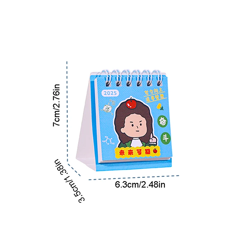 2025 Mini Cartoon Desk Calendar Cute Portable Pocket Small Daily Planning Calendar Manage Time Schedule Desktop Decoration