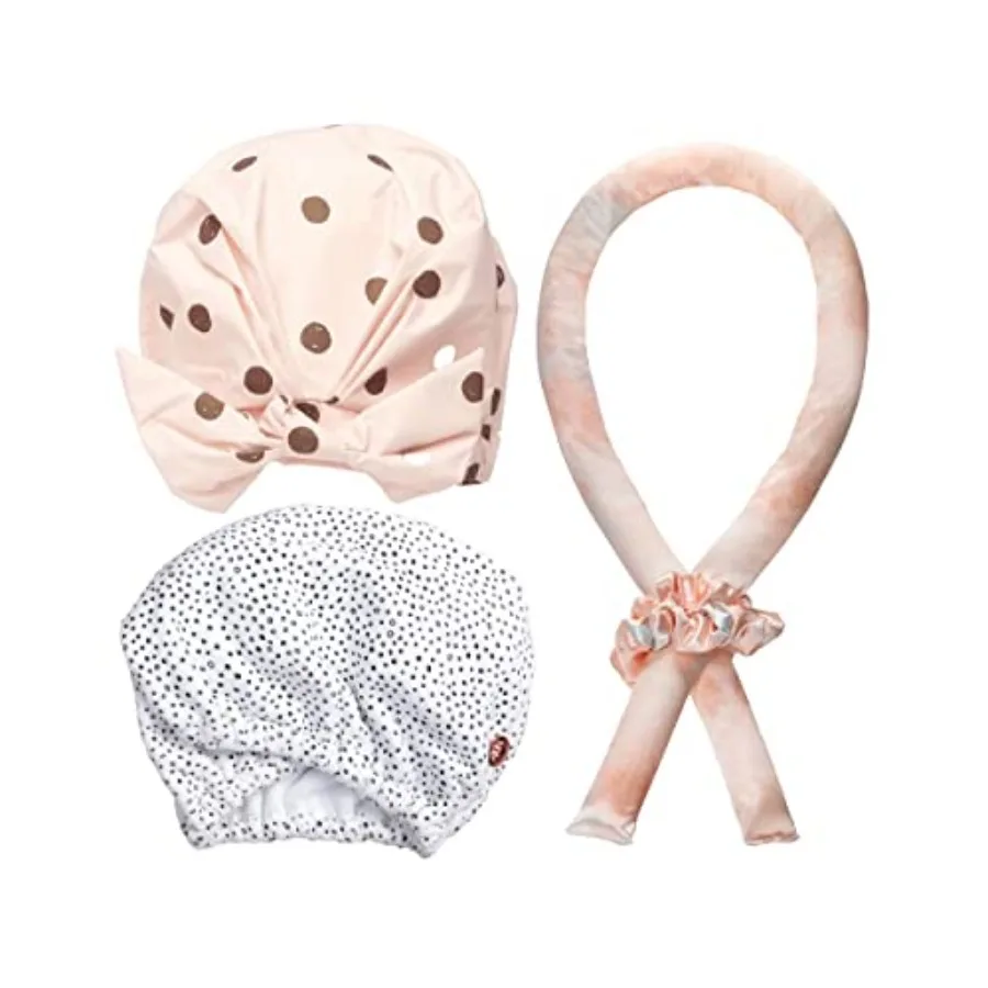 

Kitsch Satin Heatless Curling Set Microfiber Hair Towel Wrap and Luxury Shower Cap with Discount