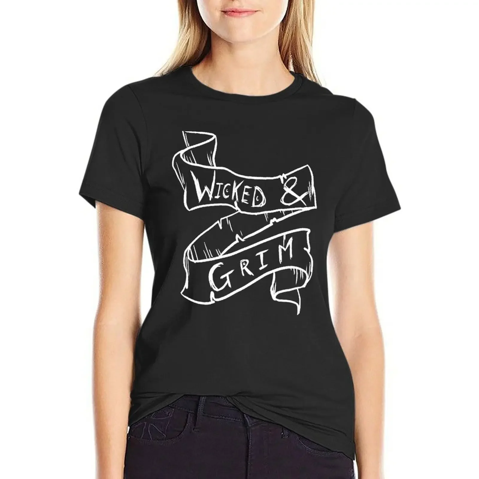 

Wicked Banner - White T-Shirt kawaii clothes lady clothes animal print t-shirts for Women graphic tees funny
