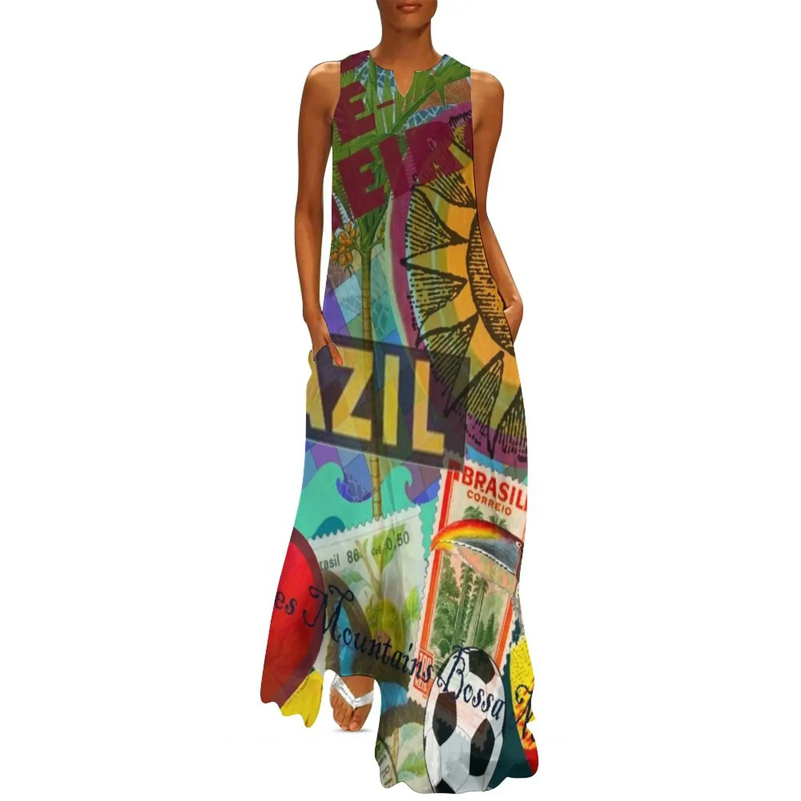 

Rio de Janeiro Brazil Impanema Copacabana Long Dress summer women's suit Women's evening dress Dress