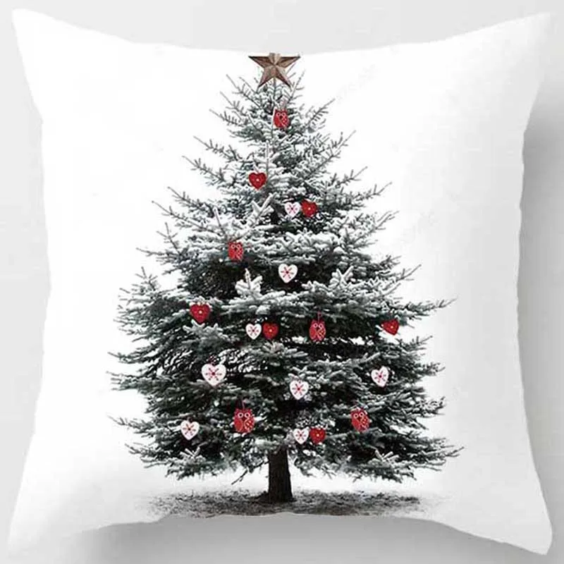 Christmas Decoration Trees Pillow Covers  Christmas Snowman  Short Plush Velvet Thick High Quality Pillow Cases Cushions Cover