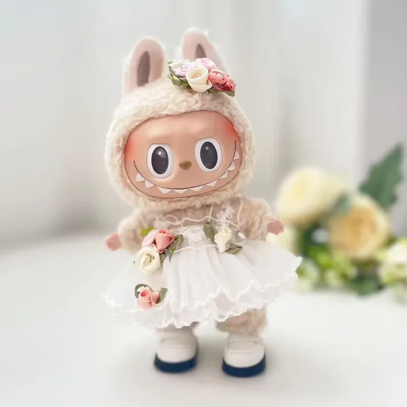 Aksesori Pakaian Pakaian Boneka Mewah Mini 17Cm untuk Boneka Idola Kpop Exo Labubu Korea Hadiah Pakaian Setelan Gaun Pernikahan