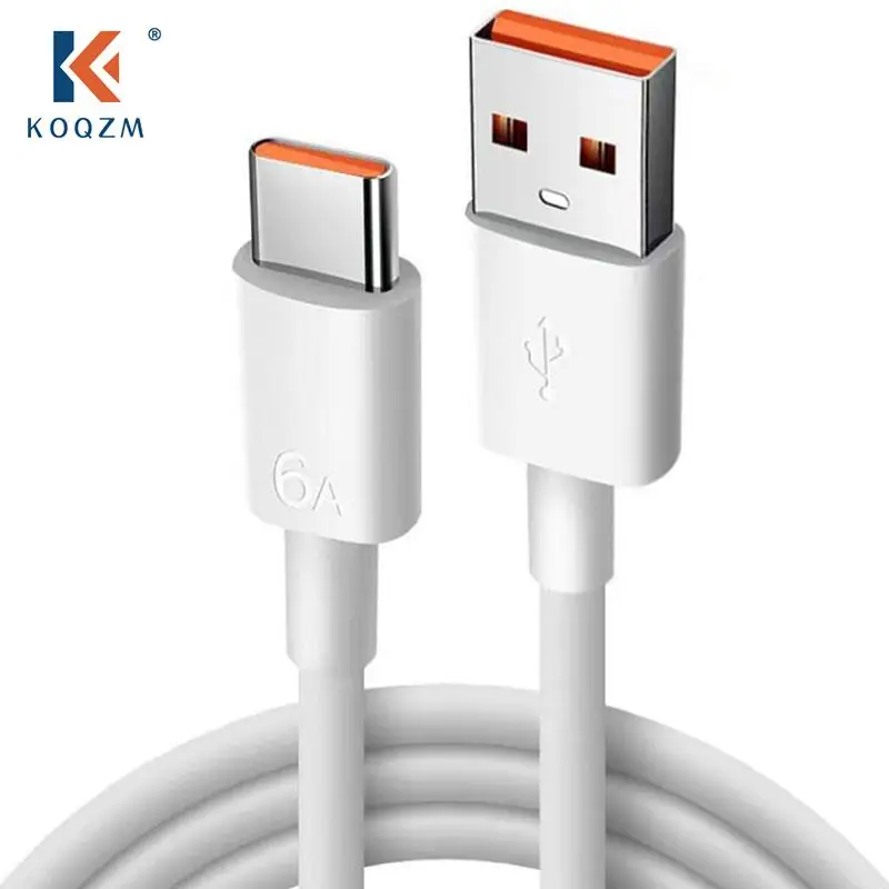 6A Super Fast Charging Type C Cable 120W Nylon Braided Data Cable for Huawei Xiaomi USB-C Data Cord Charger C Type Cable