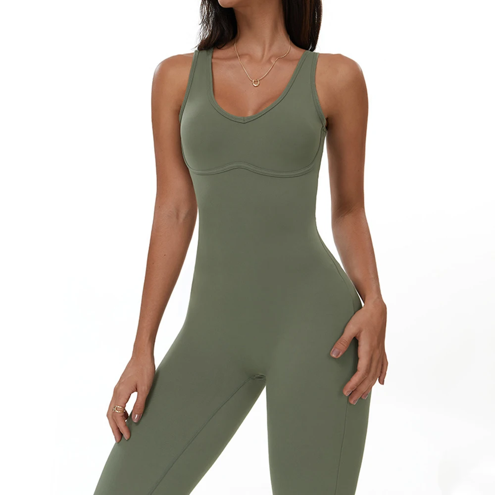 

Women One-piece Suit Yoga Jumpsuit Flared leggings Backless Rompers Slim Fit Sports Outfit High Elasticity Soft Comfort Bodysuit