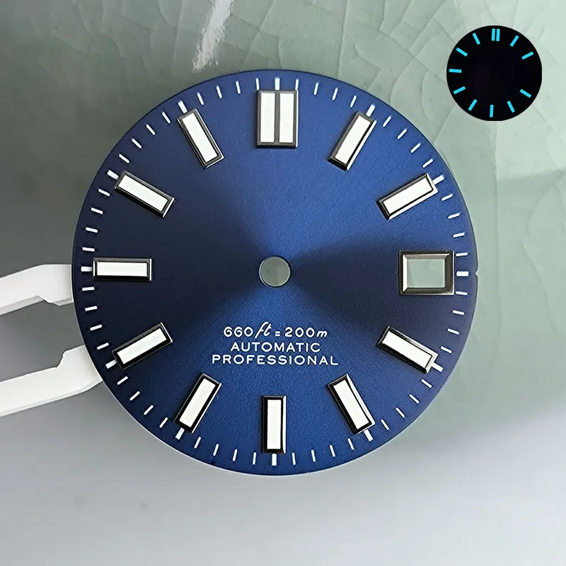 NH Dial Accessories 35 Dial accessories 28.5mm blue luminous dial for NH mechanical movement 35/36movement watch accesso