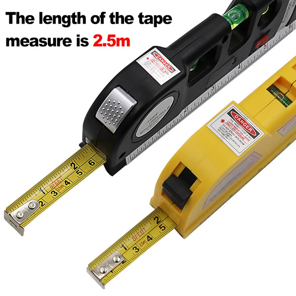 Infrared Laser Level Precision Top Reading Tape Measure Metric Ruler Measuring Tape with Laser Line Bubble Vials Ruler Base