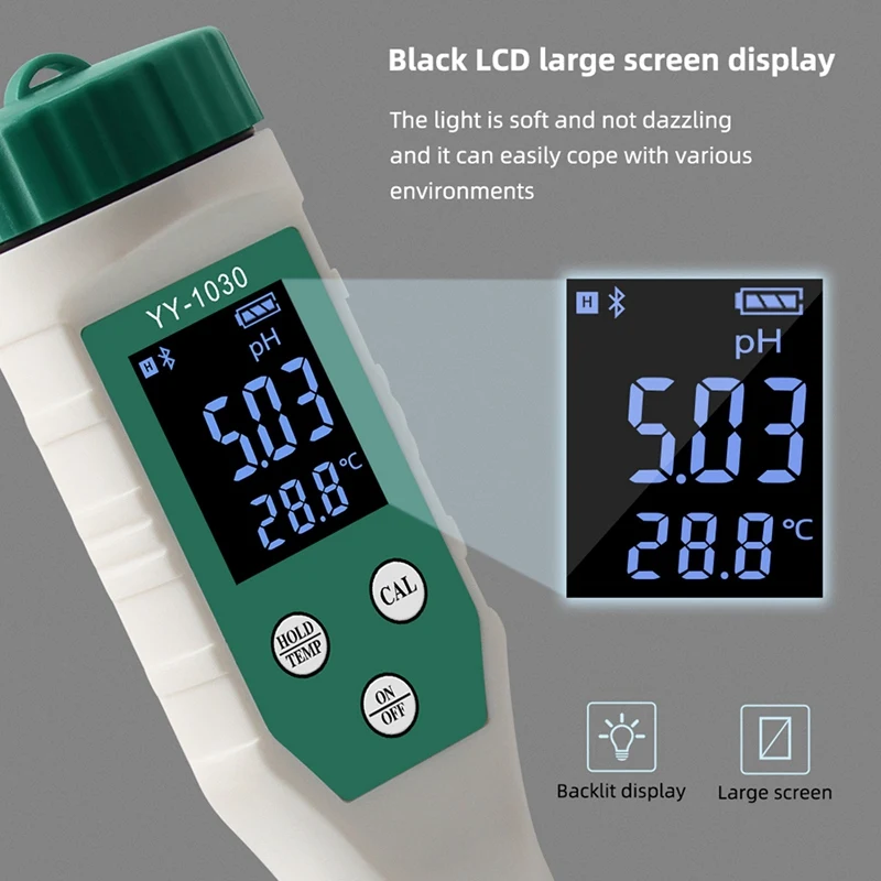 YY-1030 Digital Display PH Meter Meat Cosmetic Acidity Meter Soil PH Detection Water Quality Monitor Tester
