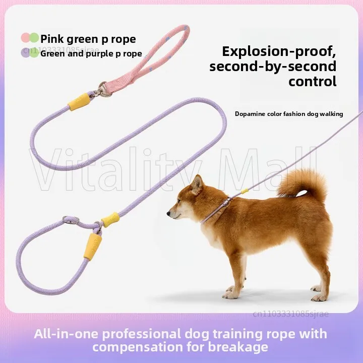 حبل جر للكلاب مقاوم للانفجار حبل P صغير مضاد للكسر تعديل كبير للكلاب سلسلة خاصة للحيوانات الأليفة للخروج للمشي على الكلب